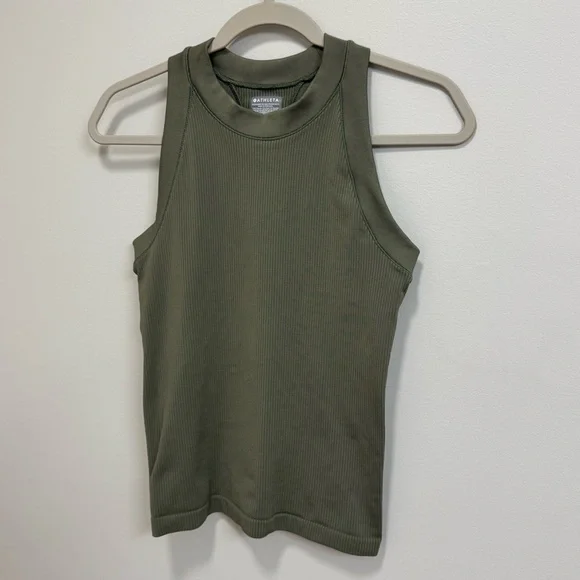 Athleta Renew Olive Green Seamless Racerback Tank - Picture 2 of 7